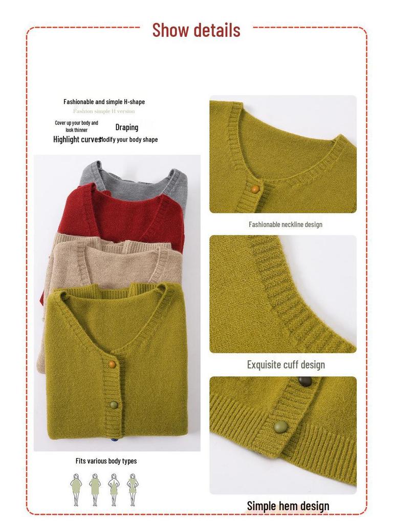 Women's Plus Velvet Warm Cardigans for Middle-aged and Elderly - Autumn/Winter