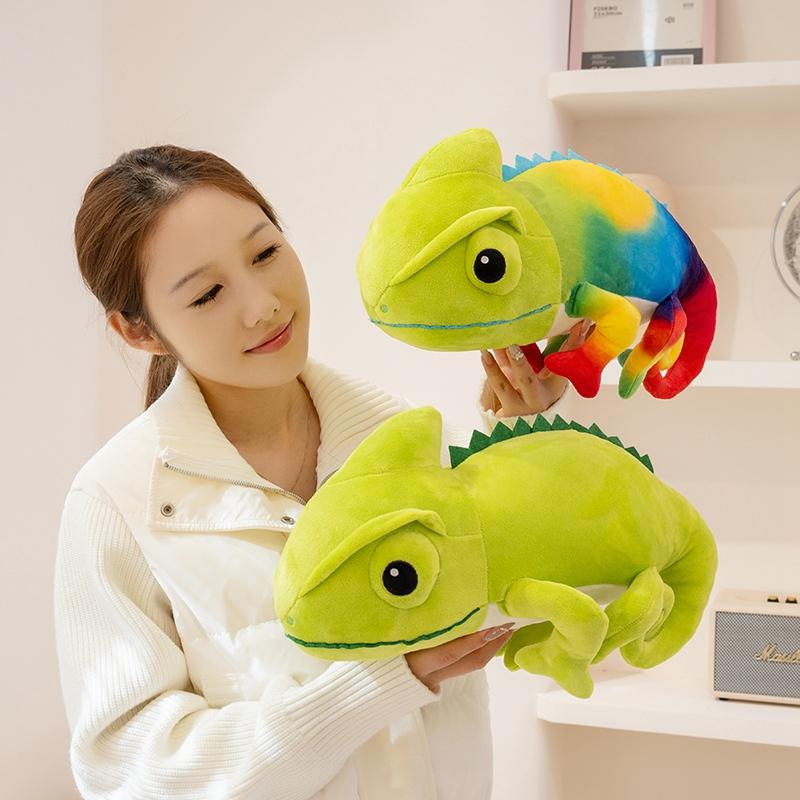 Nuovi Peluche Camaleonte Carini Ripieni Panciotto Cartone Animato Lucertola Strisciante Bambola Calda Morbida Cuscino da Divano per Casa Regalo Divertente per Bambini