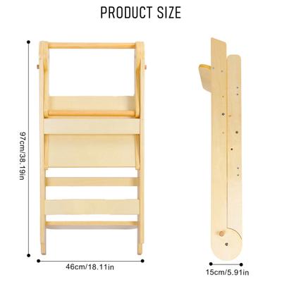 Torre de Aprendizaje para Niños, Torre de Cocina Plegable para Niños Pequeños, Torre de Pie Plegable para Niños Pequeños, Taburetes de Cocina Montessori