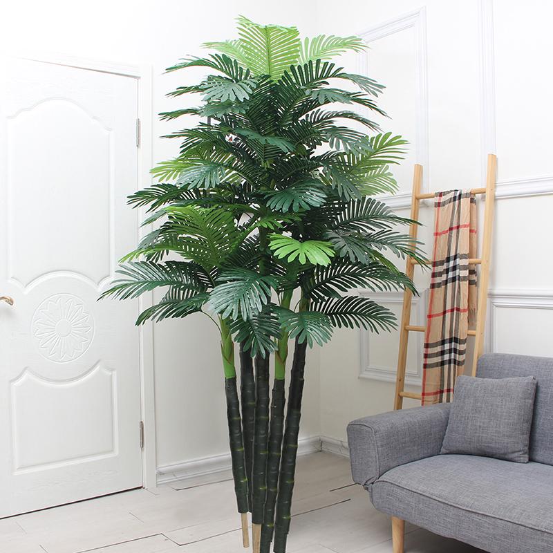 Große künstliche Fischschwanzpalme als Zimmerpflanze | Indoor-Kunstgrün für die Wohnzimmerdekoration