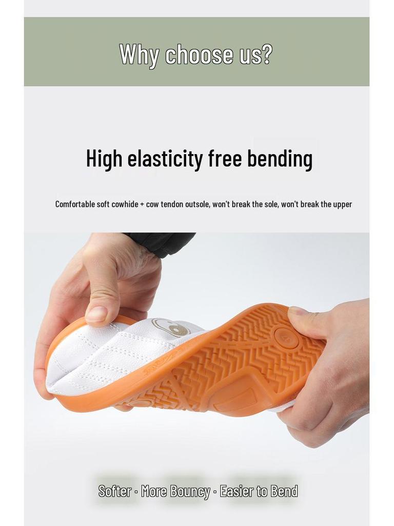 Women's & Men's Genuine Leather Tai Chi Shoes - Spring & Autumn Martial Arts Soft Cowhide with Anti-Odor Breathable Cow Tendon Sole.