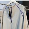 Waffle Knit Stand Collar Fleece-Lined Unisex Half-Zip Long-Sleeve Base Layer Tee