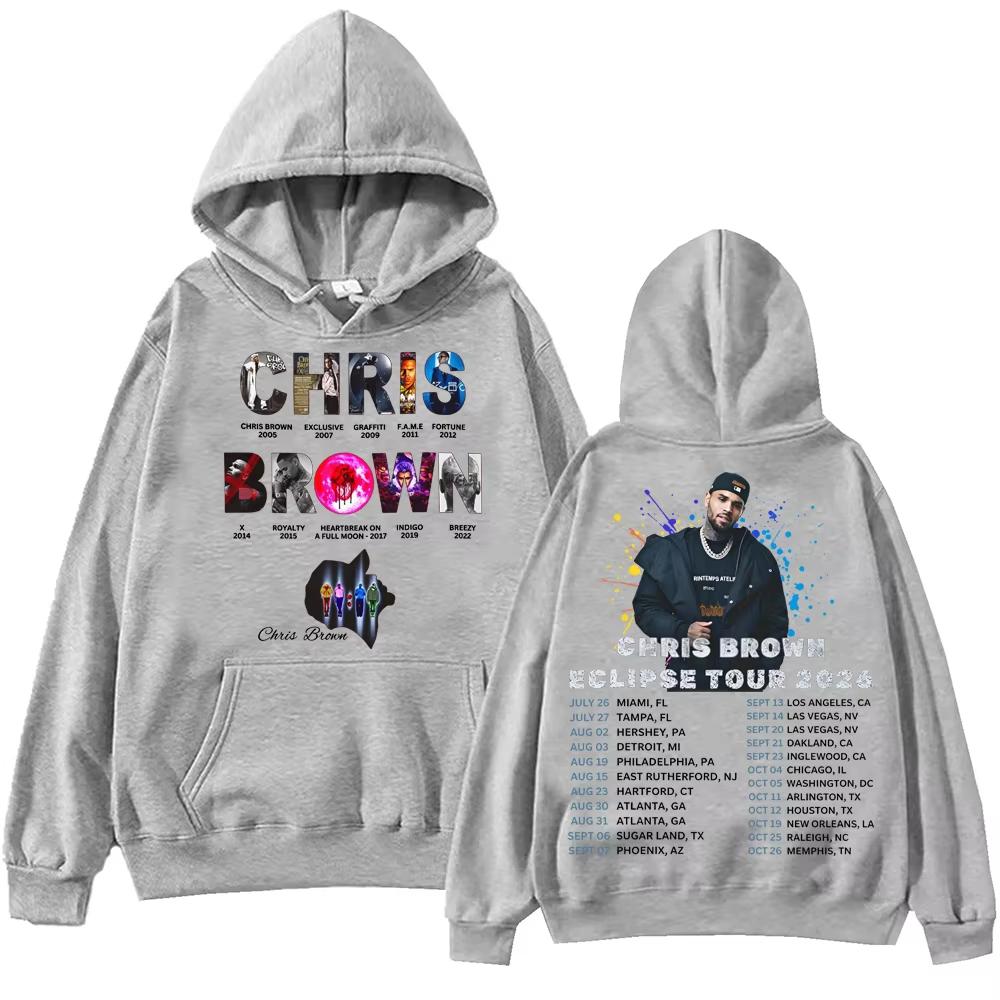 2026 Chris-Brown Eclipse Tour Hoodie Man Woman Harajuku Long Sleeve Pullover Tops Soft Cotton Sweatshirt Loose Cozy and Versatile