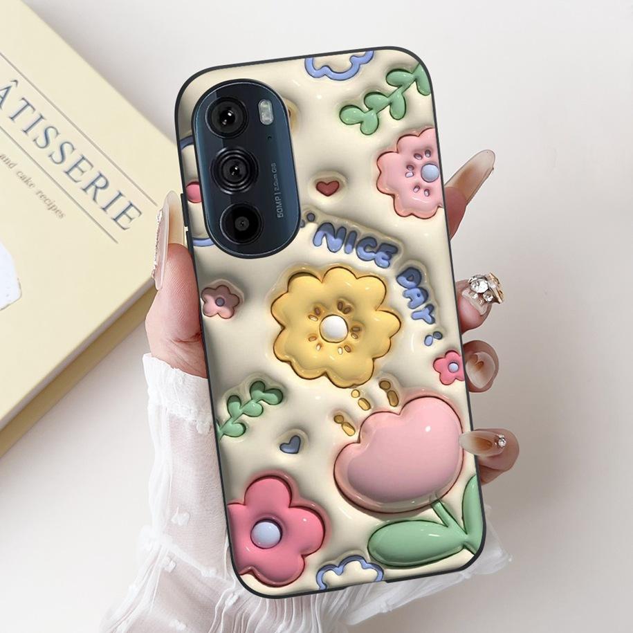 For Motorola Edge 30 Pro Case XT2201-1 Cover Lovely Panda Bowknot Silicone Shockproof Cover For Moto Edge Plus 2022 Edge30 Funda