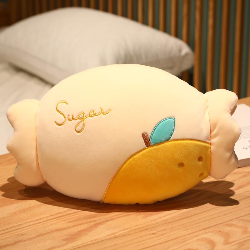 Children s plush pillow cute candy warm hands office nap pillow student small pillow Girl Gift Pink