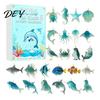 Collectible Animal Figurines 2026 Christmas Advent Calendar, 2D Acrylic Marine Animals Pendants, Calendar 24 Day Countdown Box, Window Tree