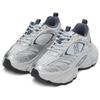 New MLB New York Yankees Anti Slip Wear Resistant Low Top Chunky Sneakers Unisex Light Gray 3ASHWD15N-50GRL