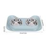 Stainless Steel Pet Cat Double Bowls Feeder Water Food Basin Feeding Supplyblue