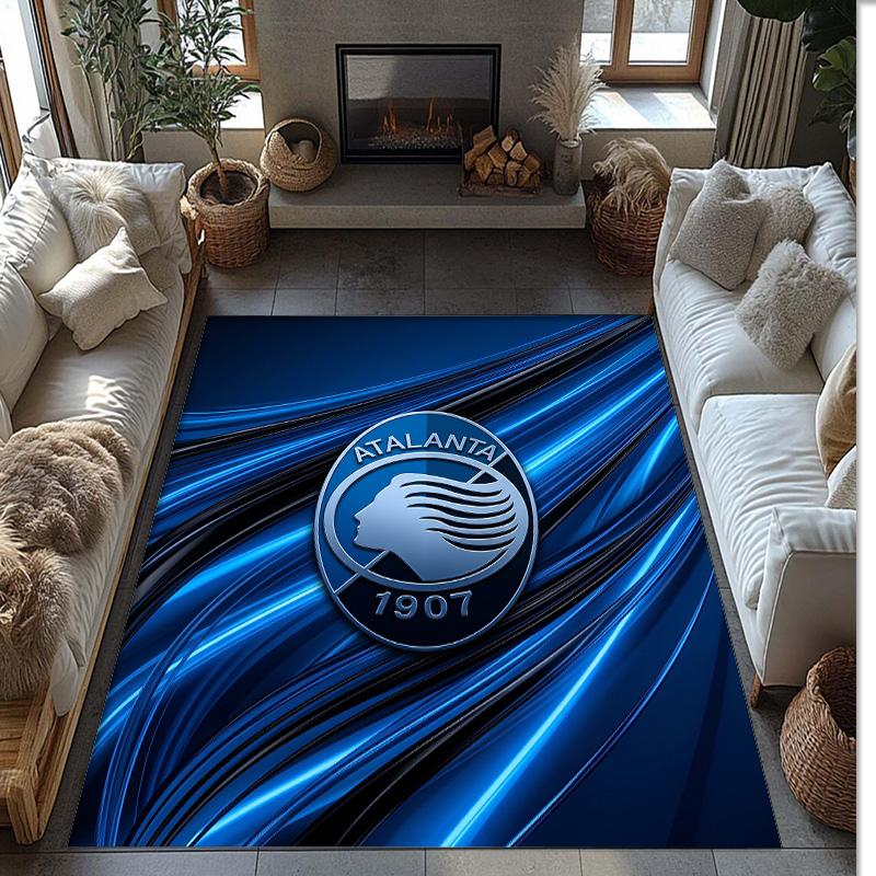 Tappeto Morbido per Pavimento Antiscivolo con Motivo Calcio Atalanta FC Tappeto per Interni Tappetino Decorazione Sportiva per Camera da Letto