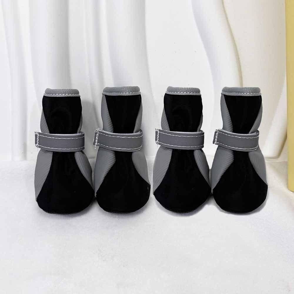 4pcs/set Warm Dog Cotton Shoes Thickened Reflection Anti-Slip Dog Shoes Wear-Resistant Comfortable Dog Paw Protector