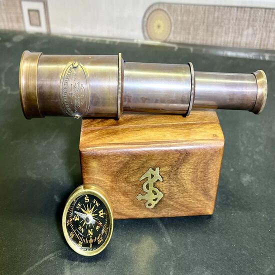 Solid Brass Pocket Working Telescope - 6 Inches Spyglass | Unique Gift for Kids