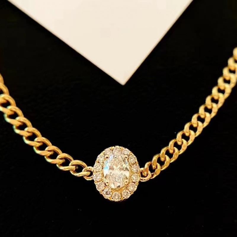 18K Gold Plated Diamond Cuban Chain Bracelet - Elegant Socialite Inspired Gift for Women