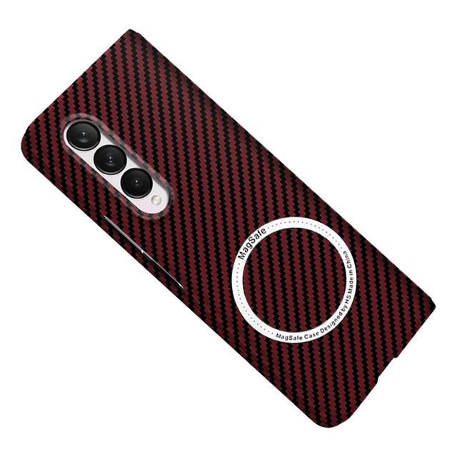 Carbon Fiber Design For Samsung Galaxy Z Fold 2 Fold3 Fold 4 Case Magnetic Hard Magsafe Cover