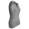 2024 Women's Fashion Casual Solid Color Ribbed Zip-Up Vest T-Shirt with Turn-Down Collar for Spring/Summer