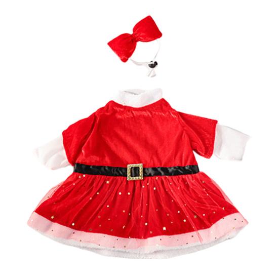 Christmas Goose Outfit Santa Claus Goose Costume Porch Goose Xmas Clothes for 23" Cement or Plastic Geese Lawn Garden Decor