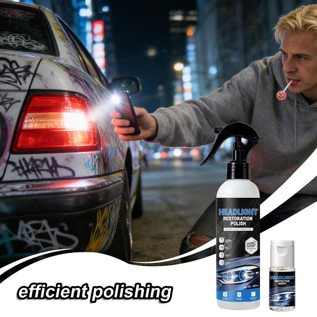 180ml Car Headlight Restoration Polishing Kits Front Headlight Refurbishment Fluid Deoxidize Brighten with Tools Auto Supplies