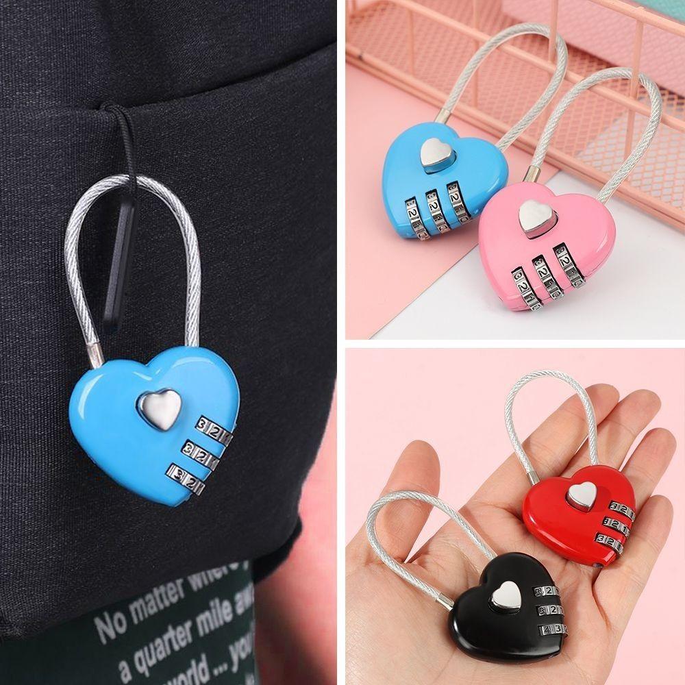 Baggage Suitcase Heart Shape Padlock TSA Customs Code Lock Combination Padlock Luggage Travel Lock