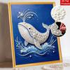 5D DIY Pearl Art Kit Blue Whale Themed Decor For Home Wall Decoration
