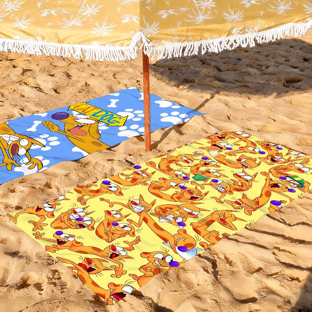 Cute Cartoon C-Catdog-S Funny Towel Soft Pool Gift For Travel Gym Shower Camping Quick Dry Sports Large Beach Towels