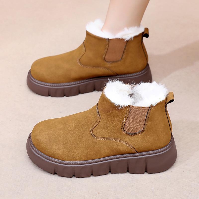 Shoes Women's Winter New Fashionable Versatile Platform Short Snow Boots Light and Comfortable Non-slip One-pedal Mother Shoes