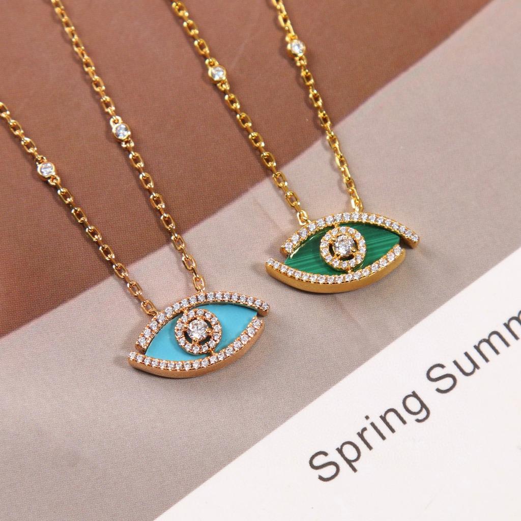 New Hot Brand Vintage Lucky Eye Women's Necklace Luxury Jewelry Set for Women Designer Pure 925 Silver Diamond Chain Bracelet