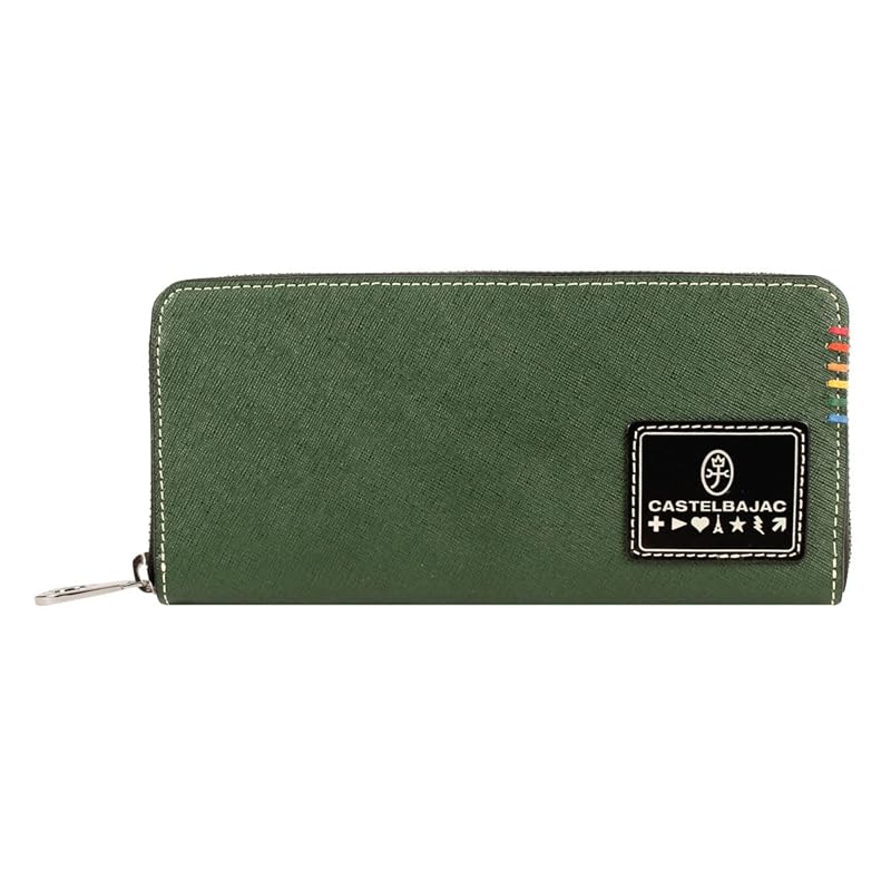 

[Castelbajac] long wallet round zipper genuine leather sort 034616 men s long wallet leather cowhide [05] green