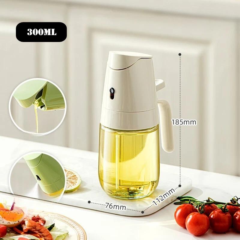COOKER KinG 300/500ml Oil Sprayer Dispenser Spray&Pour 2-in-1 Bottle for Edible Oil  /Soy Sauce/Vinegar Kitchen Camping BBQ Tool