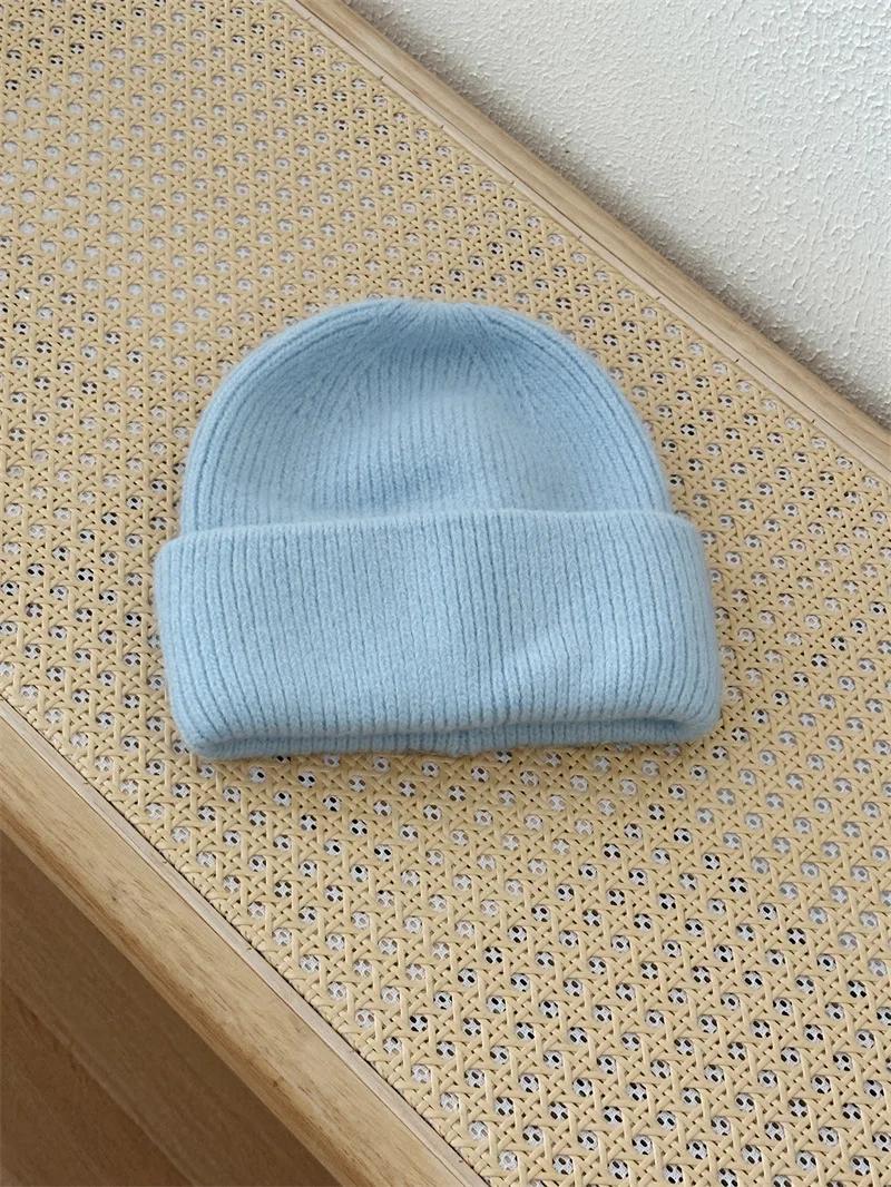 

1pc Winter Warm Beanie for Men Women,Black Beanie Hat Soft Winter Outdoor Sports Windproof Beanies Cuff Beanie Skull Knit Caps One Size світло-блакитного кольору