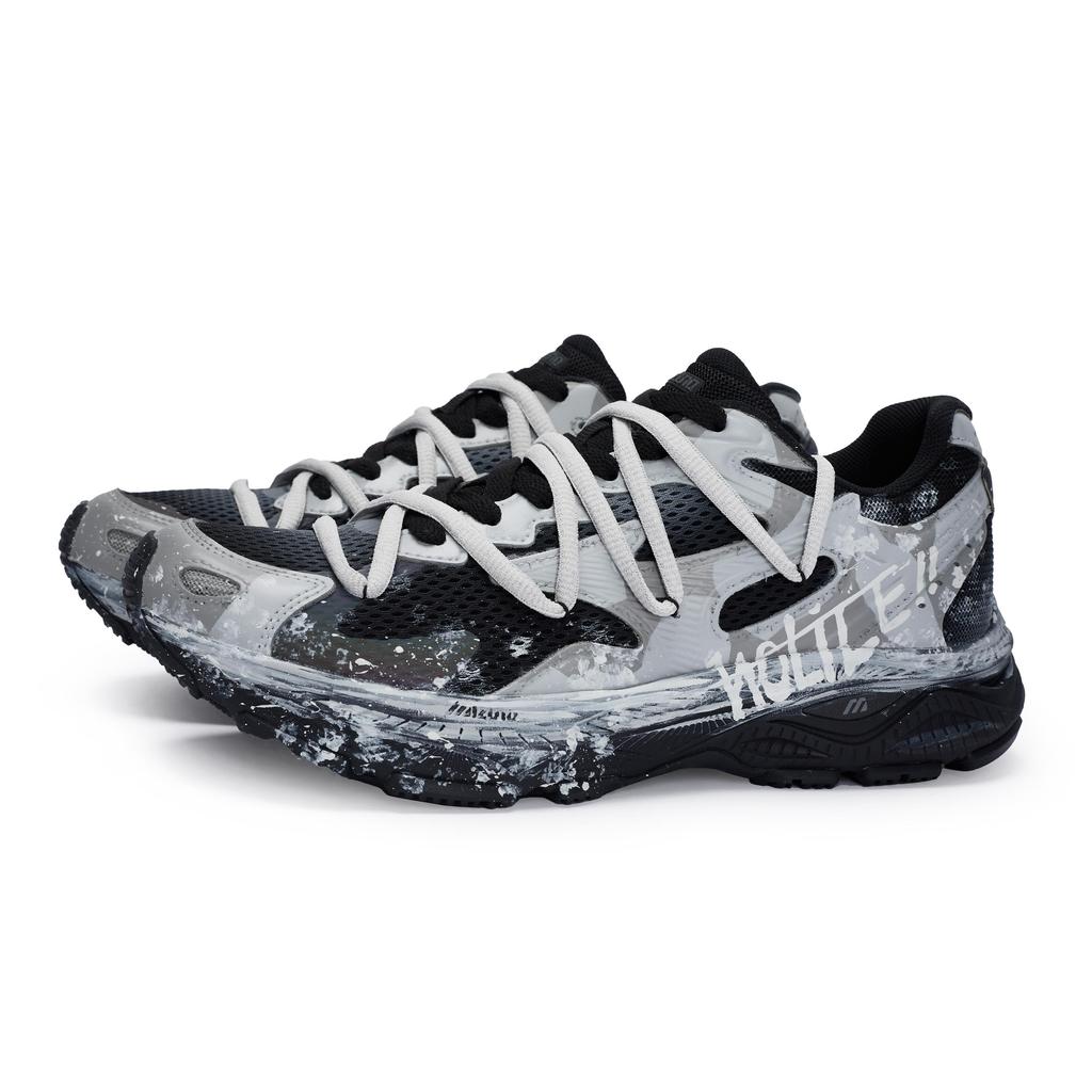 Mizuno Racer S Slip Resistant Low top Casual Running Shoes Unisex Gray Camouflage D1GH223501(Team80-S-BOX)