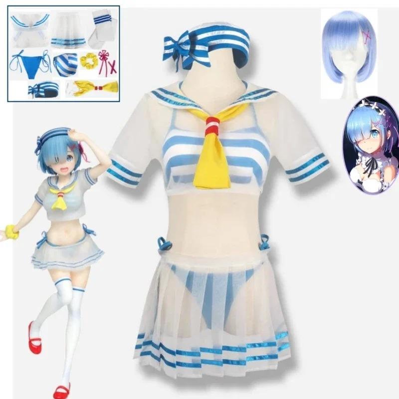 

Ilustrasi Re: Hidup Di Dunia Yang Berbeda Dari Nol Rem Kostum Cosplay Swimwear Girls Sailor Suit Summer Short Skirt Clothing S