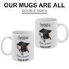 1pc 11oz White Funny Coffee Mug, Double-Sided Printed Ceramic Cup, Dishwasher Safe, Lightweight Handle, Home and Office Daily Drinking Gift