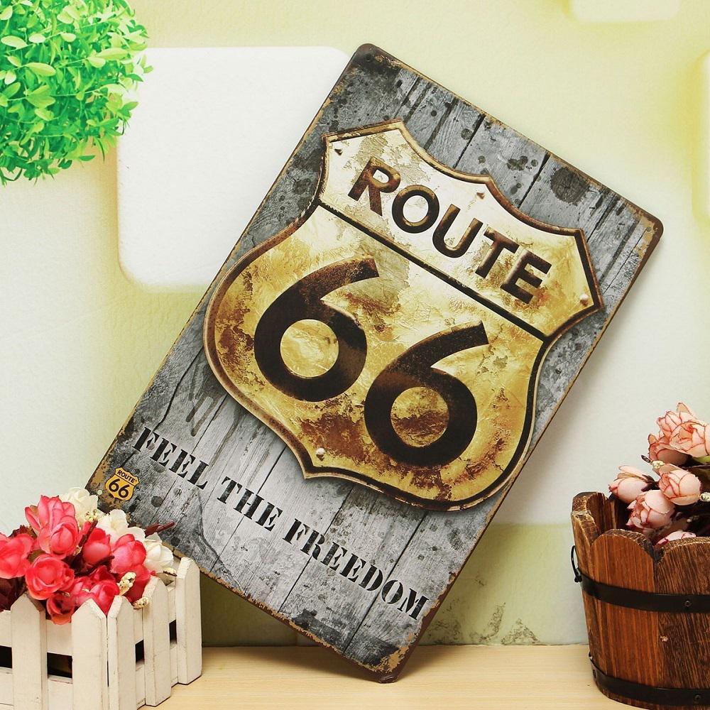 Buy 30x20 Vintage Route 66 Tin Sign Bar Pub Cafe Home Wall Decor Metal ...