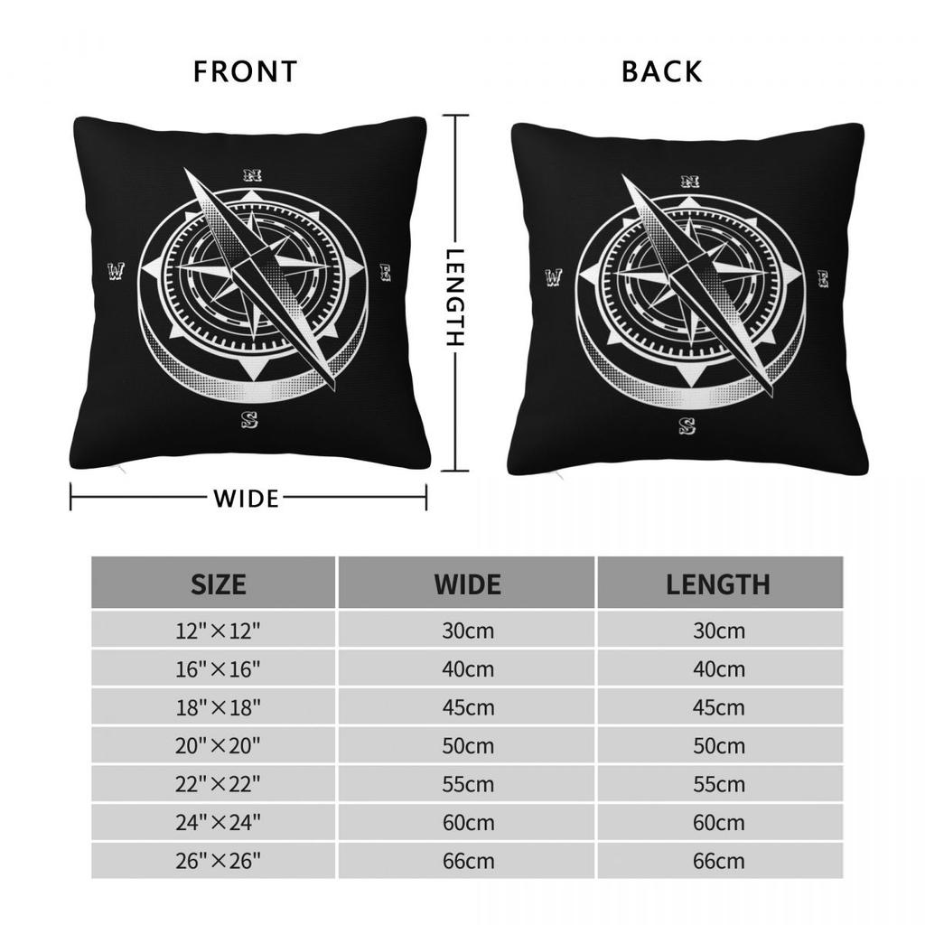 Nautical Compass Captain Anchor Boat Square Pillowcase Pillow Cover Cushion Throw Pillow For Home Sofa Living Room
