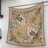 New Flower Designer Scarves Twill Silk Large Square Scarf Women Travel Shawl Headscarf 90Cm Luxury  New Plants And Flowers