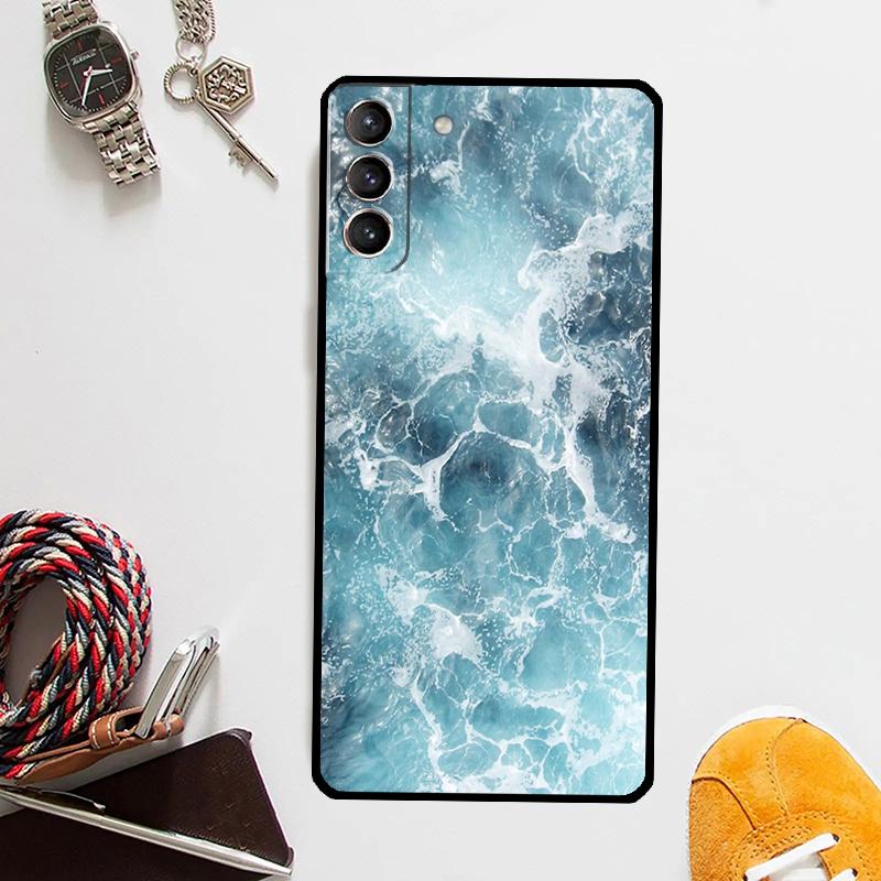 Blue Sea Ocean Waves Case For Samsung Galaxy S24 Ultra S20 S21 S22 S23 Plus S9 S10 S24 FE S25 Ultra Cover Coque