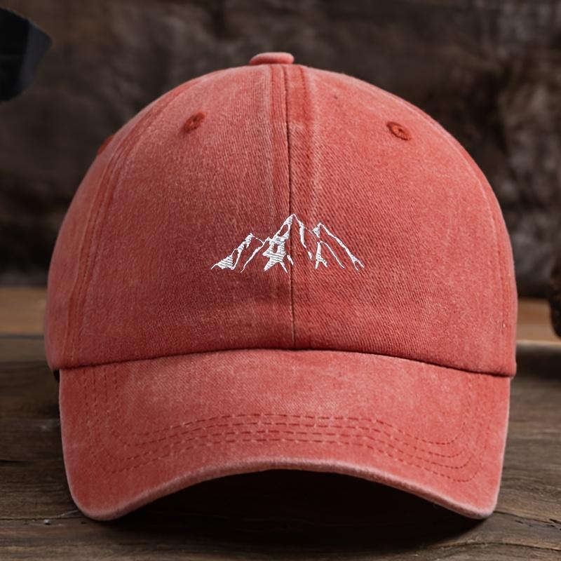 Herren-Baseballkappe, Aufdruck mit Bergspitzenmuster, Vintage, reifer und stabiler Stil, tägliche Freizeit, Outdoor