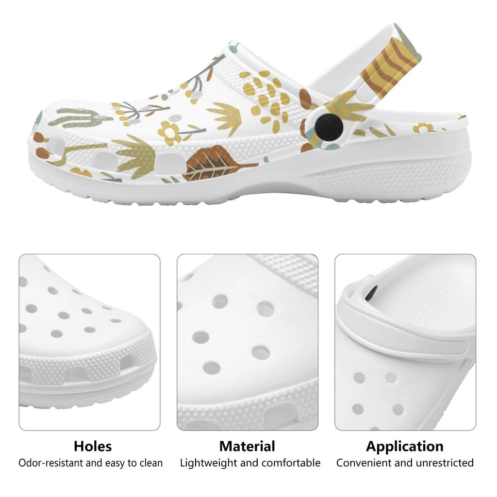Art Printed EVA Travel Clogs Unisex Lightweight Soft Sole Travel Use Slip On Beach Garden Daily Walking Beach Sandals Comfort Fit