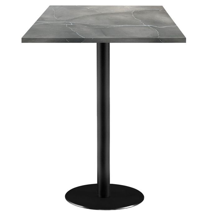 60 X 60 Cm High Table - Rome Model Marbled Blue Moon