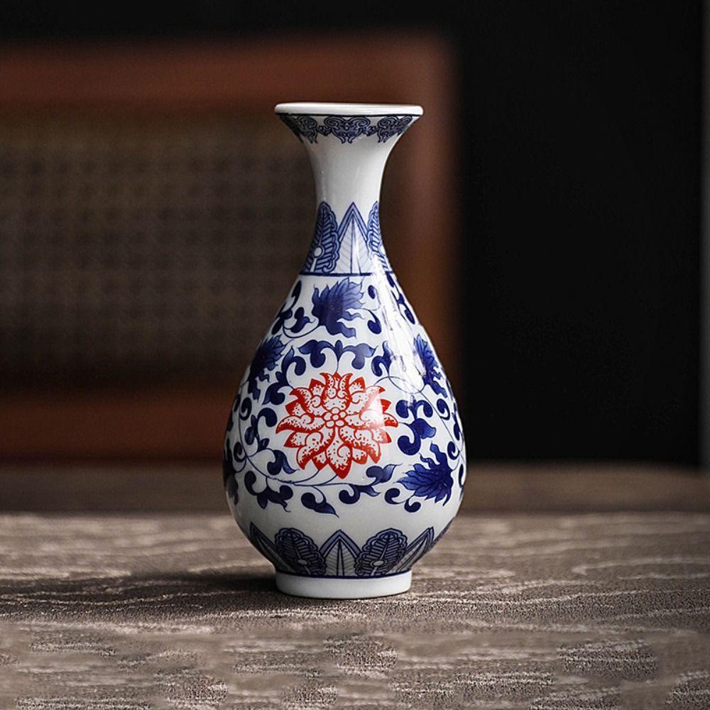 Blue and White Small Porcelain Vases Mini Ceramic Flower Vase Antique Bud Vases  Events