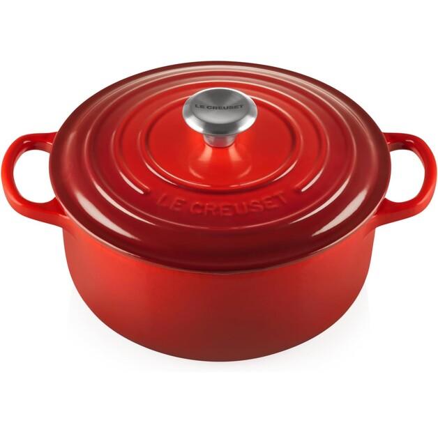 

Чугунная жаровня Le Creuset Signature круглая 20 см вишнево-красная 2,4 л (21177200602430)