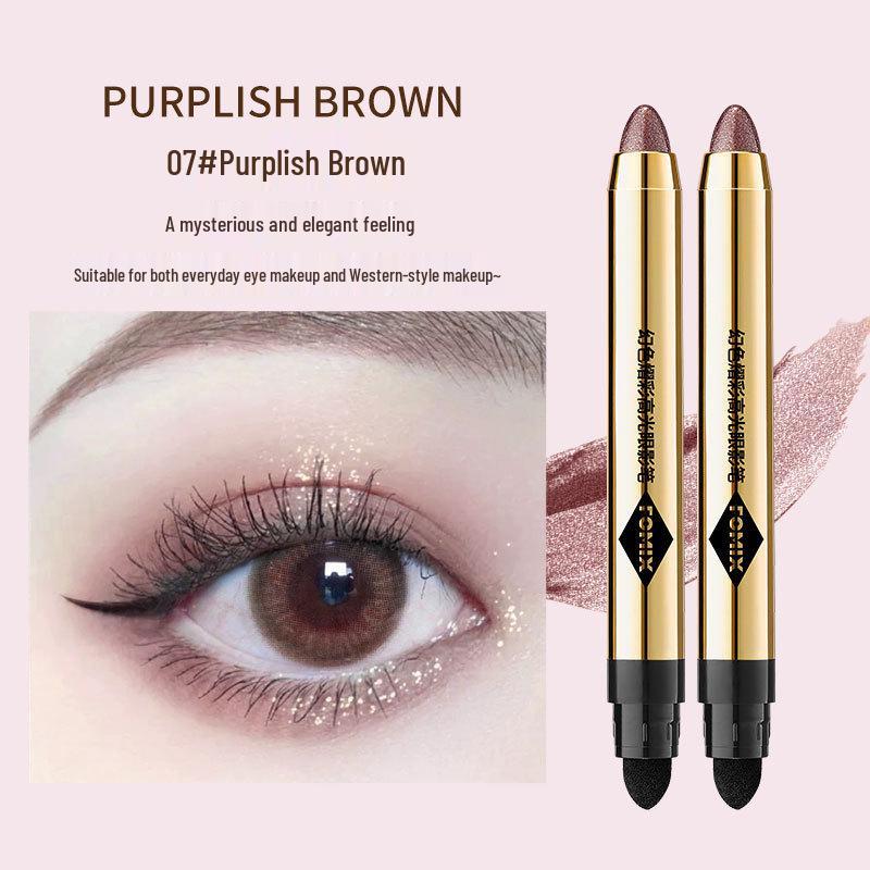 FOMIX Dual-Color Iridescent Eyeshadow Stick: Smudge-Proof, Pearlescent, Brightening, Pigmented Highlighter for Under-Eye and Shadow.