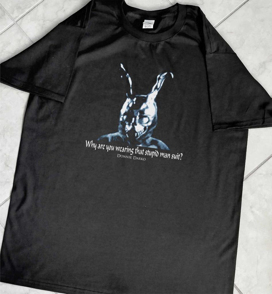 T shirt Donnie Darko cult film 2000s why are you wearing that stupid man suiT shirt cinema movie shirt rabbit alien