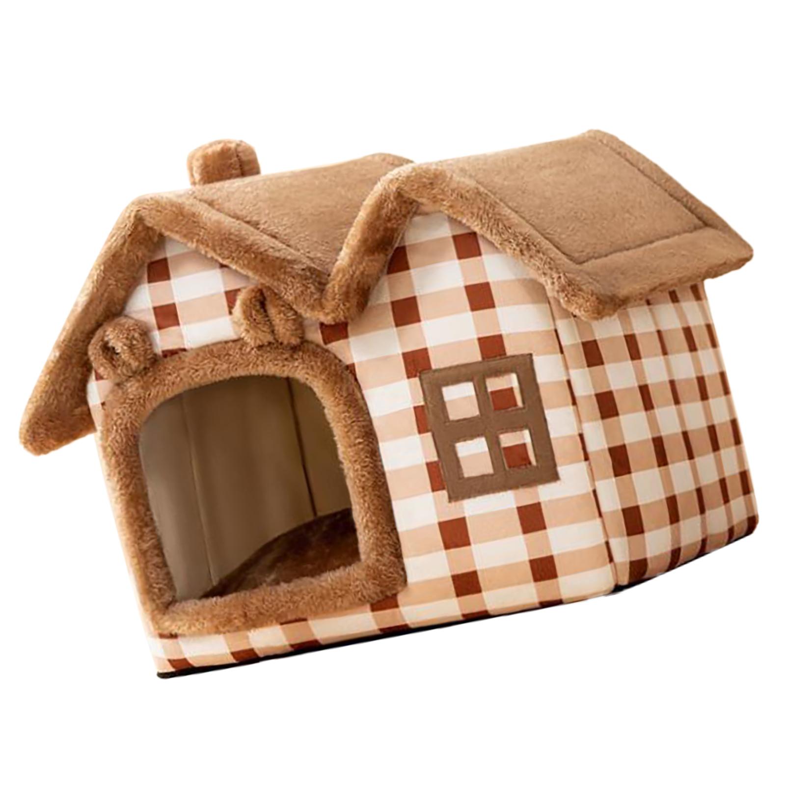 

Cat Cave Bed Cat House Cat House Multipurpose Warm Comfortable Closed Design Plush Dog Pet Cave Bed for Winter Plush Cat House S