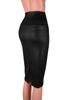 Vintage Matte Color PU Imitation Leather Back Split Skirt Women High-waist Slim Midi Skirts Office Lady Bodycon Skirt Club Party