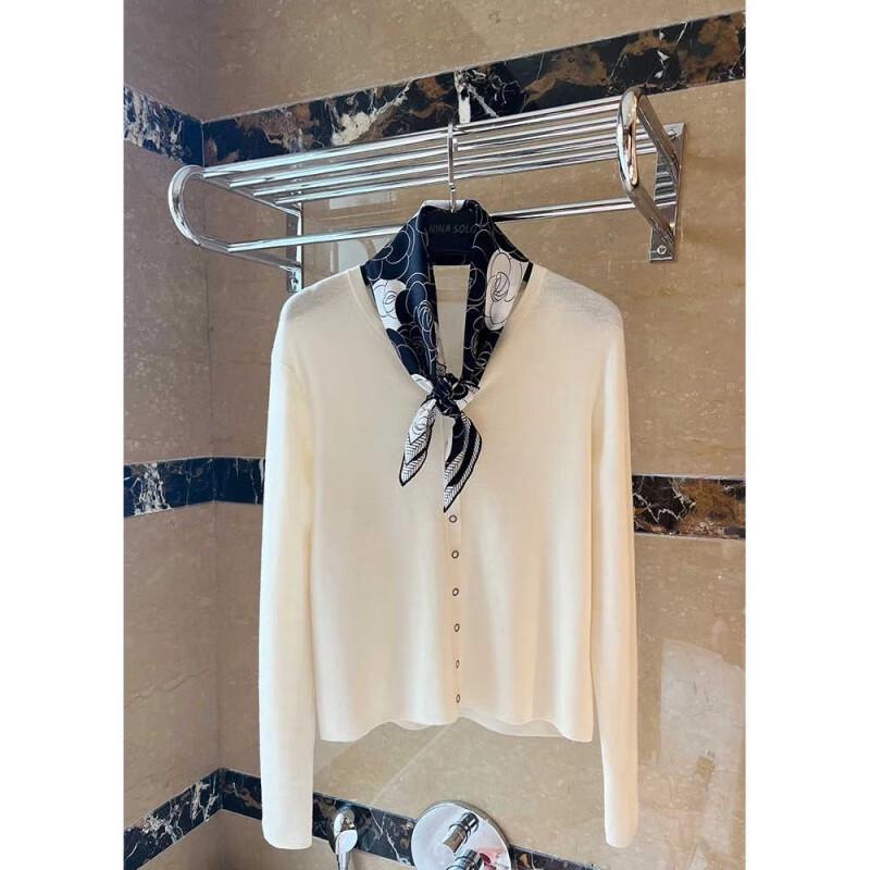 NINA SOLOR Classic Camellia Silk Scarf