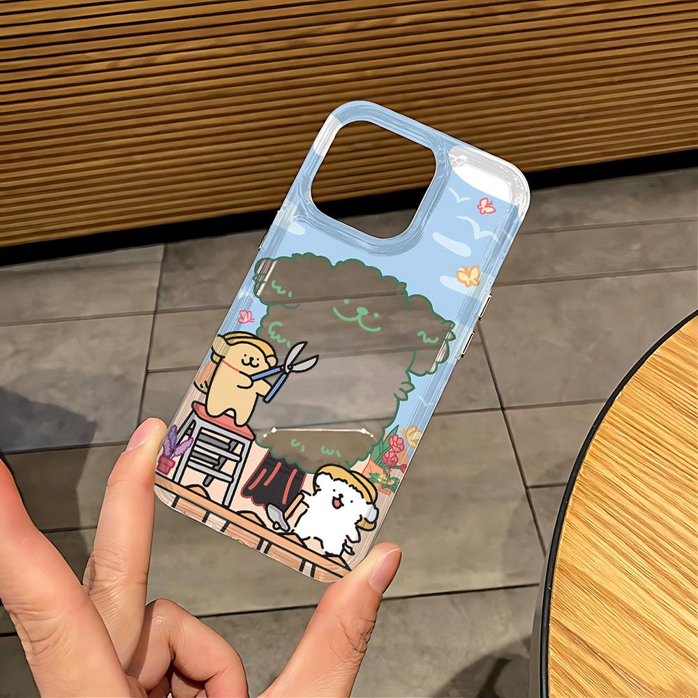 Lovely Line Puppy Cartoon Cute Dog Phone Case for Xiaomi Redmi 12C 10 10C 9 9A 9C 9T Note 13 12 11 Pro Plus 4G 5G Clear Cover