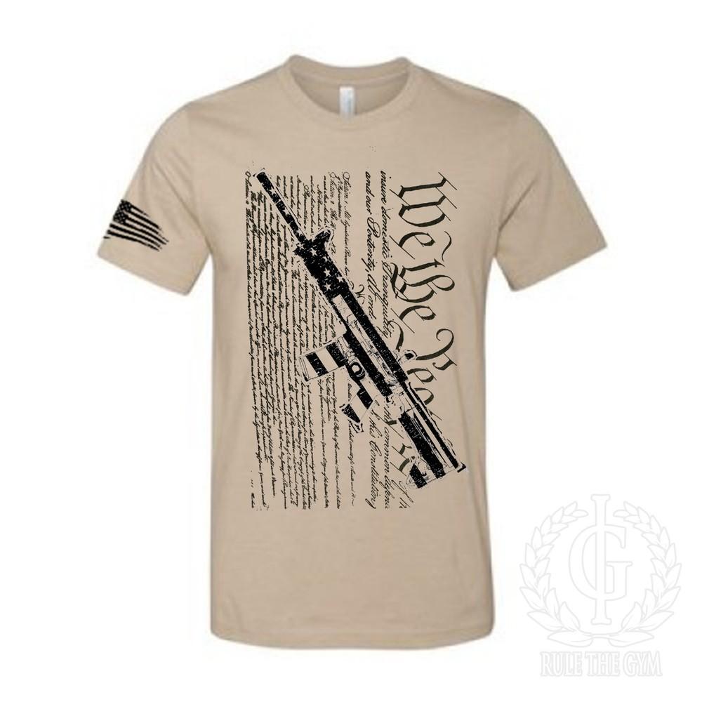 Iron Gods We The People Workout T-Shirt AR-15 Tee Military Rifle US Armed Forces