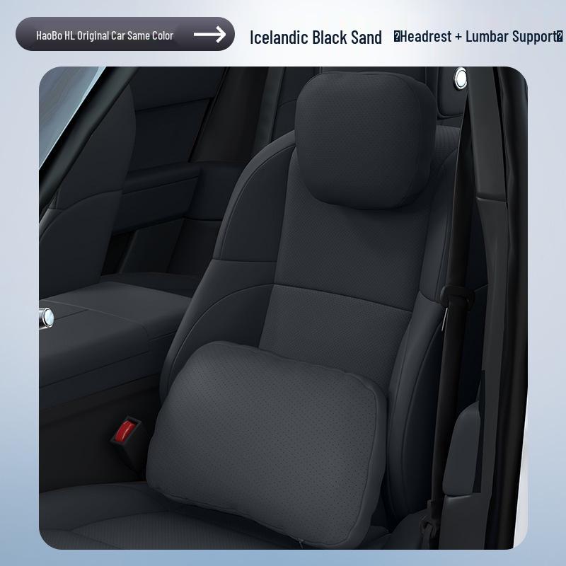Essential Car Interior Set: Haobo HL Headrest, Lumbar Support, Neck & Waist Protection.