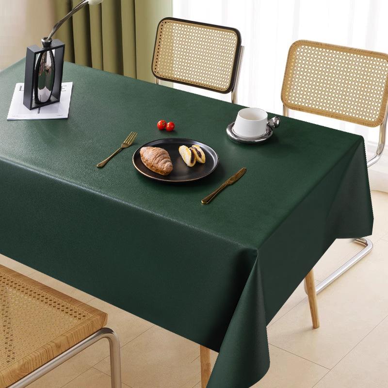 Rectangular Restaurant Table Cloth Waterproof Oil Resistant Wear-resistant Solid Color Home Decor Hotel Dining Table Decoration