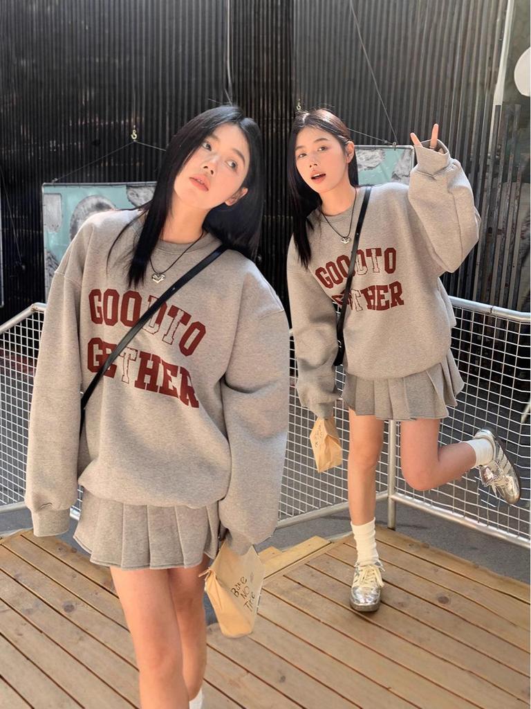 Early Autumn College Style Girls' Petite Hoodie Dress Two-Piece Set